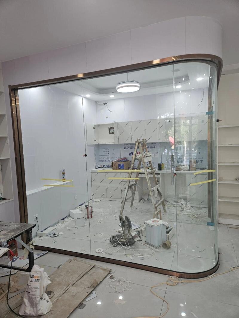 景德镇市弧形玻璃异形展柜玻璃 - 厂家